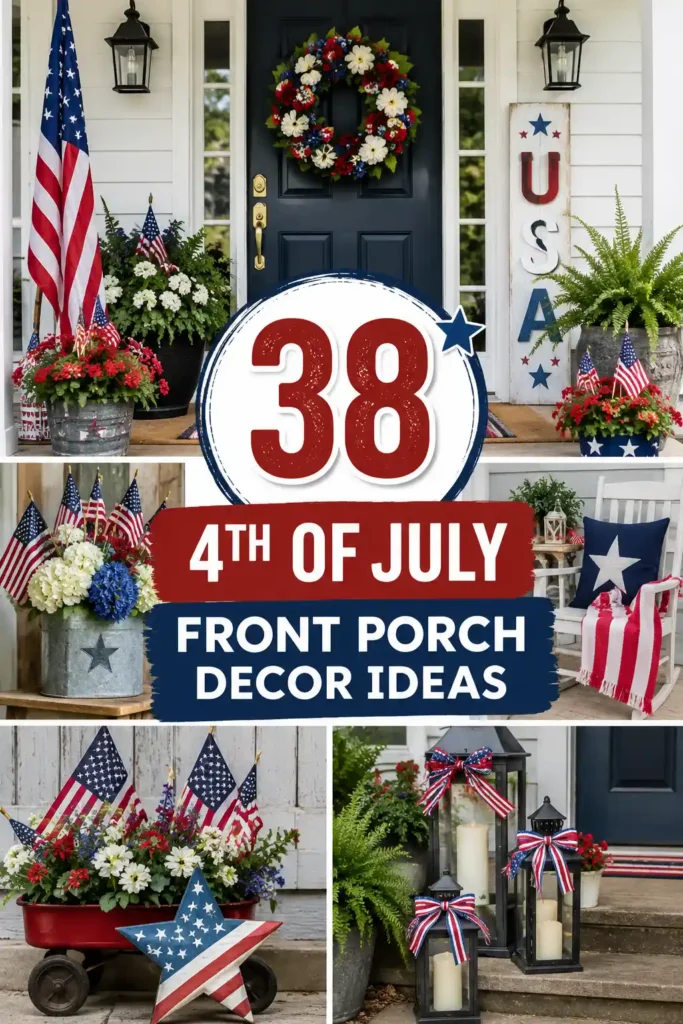 Cheerful 4th of July Front Porch Decor