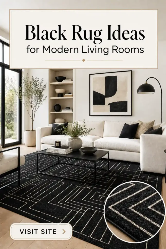 Bold Black Rug Ideas for Living Room Drama