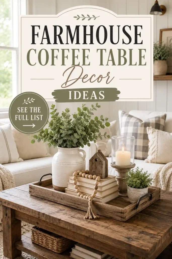 Lovely Farmhouse Coffee Table Decor Ideas for a Homey Living Room