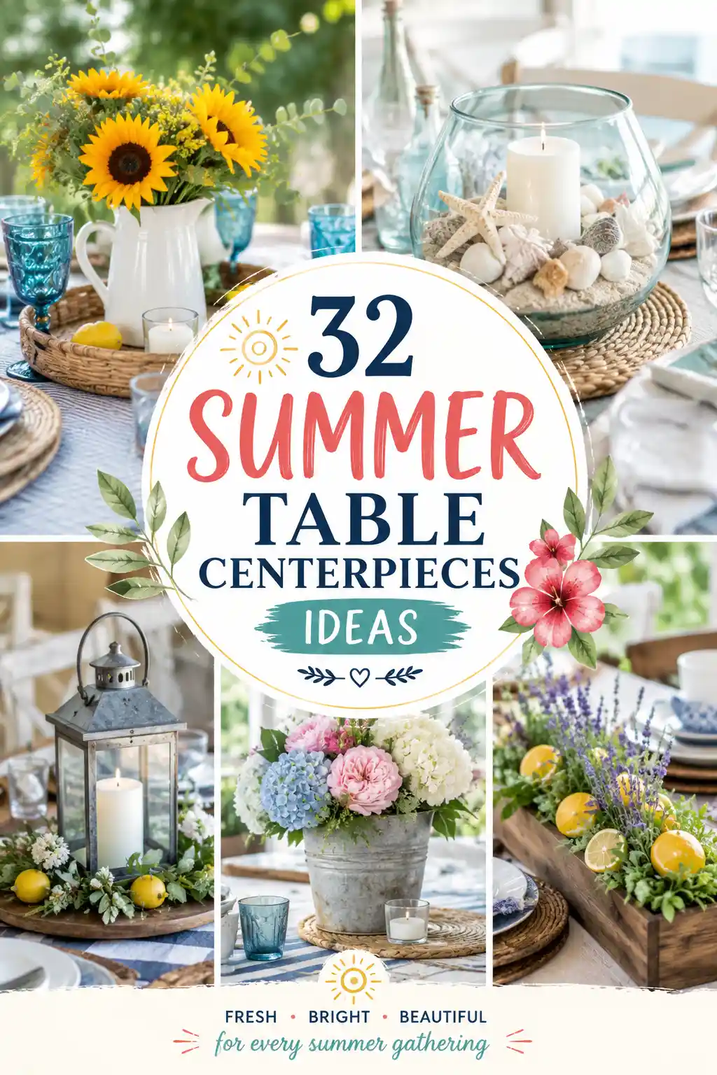 Fresh Summer Table Centerpieces for Bright Seasonal Gatherings 1 Fresh Summer Table Centerpieces for Bright Seasonal Gatherings