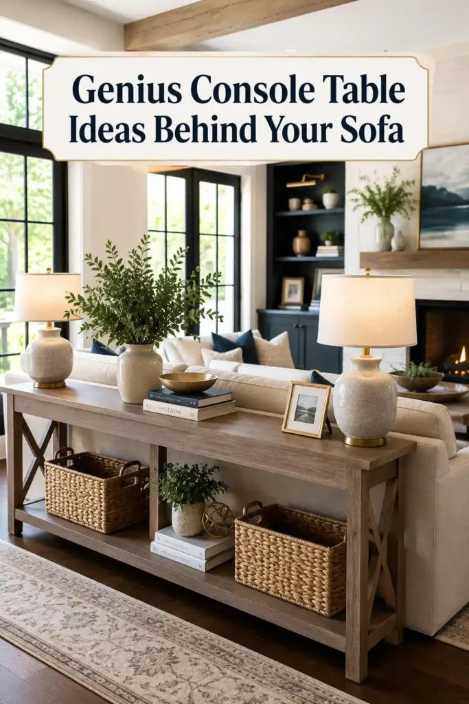 Smart Console Table Behind Couch and Sofa Ideas